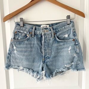 Agolde Parker Distressed Denim Cut Off Shorts | Light Wash | Size 23